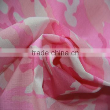 poplin pink camouflage fabric for summer t-shirt .