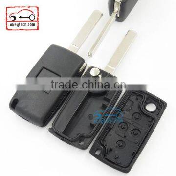 High Quatity Citroen romote flip key shell 4 button VA2 blank NO battery place 0523 Citroen key cover