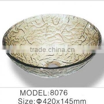 Italian design bathroom glass wash basin LN-WB8076
