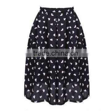 New Stylish Ladies Women Autumn Summer Casual Heart Print Sexy Skirt