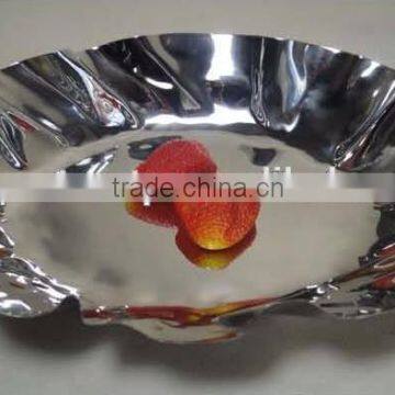 Metal Dry Fruit, Nut Plates Round Mirror Shiny Finish
