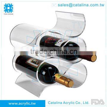 Clear Acrylic Decoration Waving Wine Bottle Holder