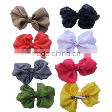 various color chiffon bow barrettes