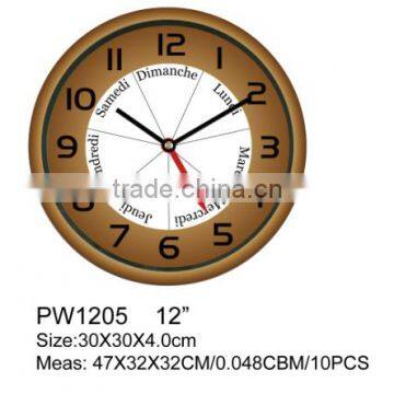 12 Inch Unique Retro Plastic Week Wall Clock photo-2