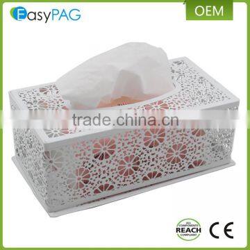 Wholesale fancy shape customized design metal embossing facial tissue box