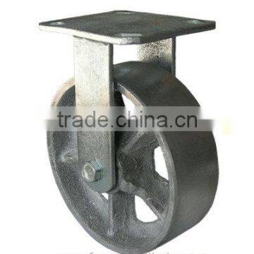 Heavy Duty Cast Iron Industrial Factory Cylindrical Roller Fixing Caster Wheel