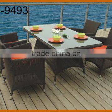 Outdoor Dining KD Table Chairs Sets Rattan