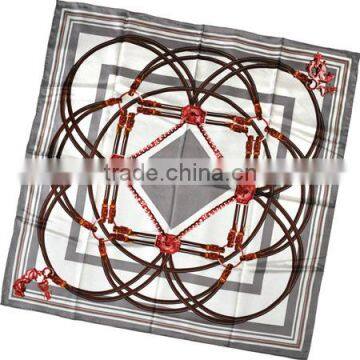Stock 90*90cm Twill Silk Scarves(DX0973-1)