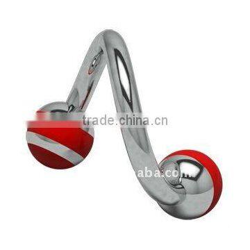 Titanium Duplex Carousel Spirals - Red,body piercing eyebrow ring