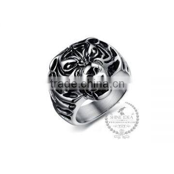 7.8MM Stainless Steel Vintage Antiqued Silver Tiger Head Ring Fashion Ring Steam Punk Jewelry 6240036