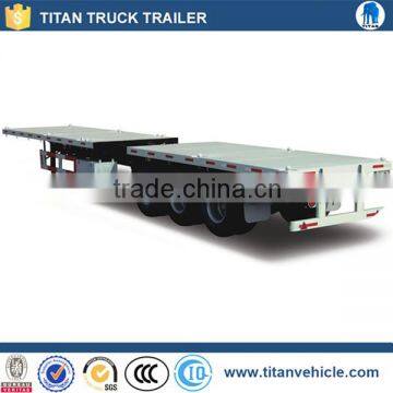 extendable trailer , tri-axle 45ft 40ft flatbed extendable semi trailer