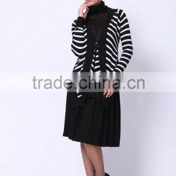 2016 PRETTY STEPS Winter Collections Hot Casual Fashion Women Long Sleeve Striped Tops Cardigan Jacket photo-3