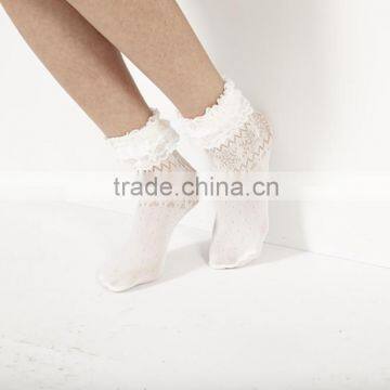 Popular Lovely White Lace Opening Ankle Socks for Girls