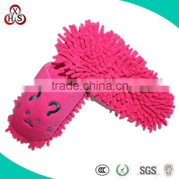 OEM custom made high quality plush fluffy slipper