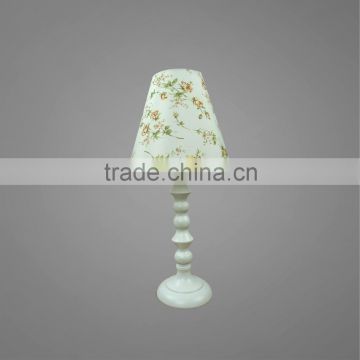 Metal Base And Body In White Powder Coating With Printing PP Lampshade Mini Table Lamp Bedside Table Light