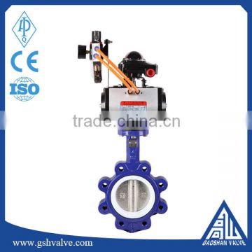 pneumatic actuator lug type PTFE seat butterfly valve