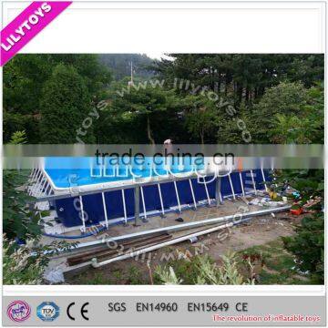 Blue Above Ground Stainless Steel Pools/Inflatable Water Park/inflatable Amusement Park photo-3