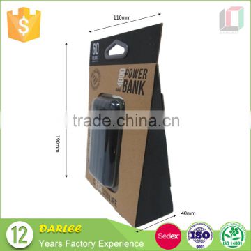 creative kraft paper power bank packaging box with clear window