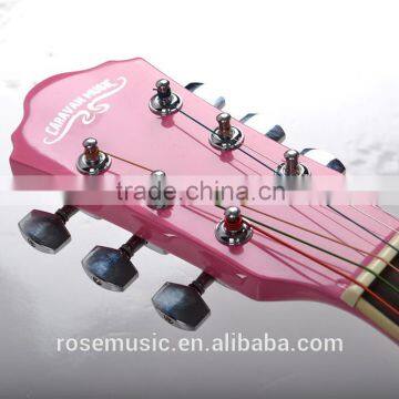 Colorful 40 Inch Beginner Cut-away Acoustic Guitar CARAVAN MUSIC HS4018 photo-2