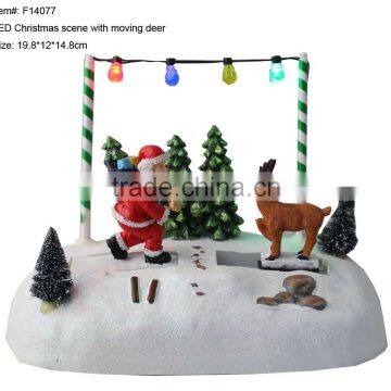 Christmas decoration LED Christmas scene with moving deer