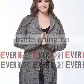 sweater fabric pullover for women knitted cardigan with waistband