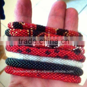 Rollover Glass Bead Bracelets Bangles photo-2