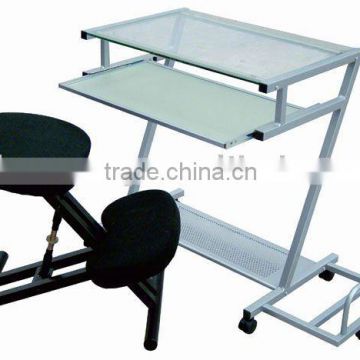 Modern steel school computer desk and chair