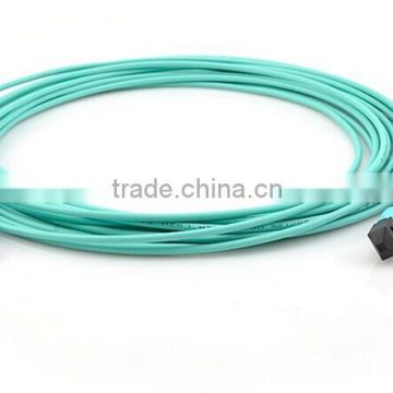 10M MTP 50/125 OM3 Multimode Fiber Optic Trunk Cable, 24 Fiber, Polarity A, Female-Female, LSZH-Aqua, Bunch, 40GBASE