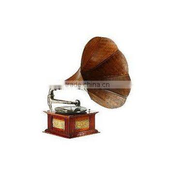 gramaphone , wooden gramaphone