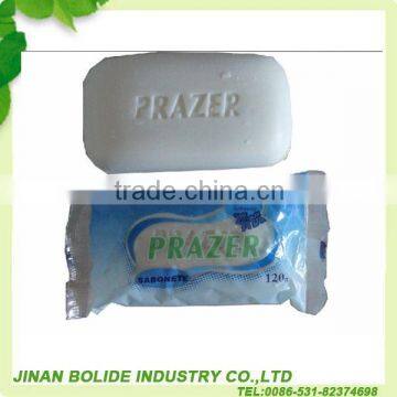 120g white color bath soap in bag