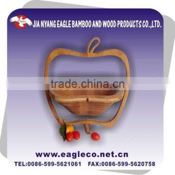 Apple shaped bamboo folding fruit basket