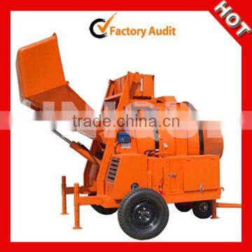 Small Drum concrete mixer self loading hopper