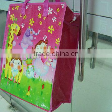 printed pp woven bag with handles