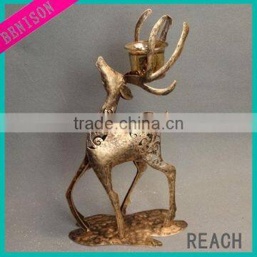 Christmas season deer-shape metal candle holder BS565-48