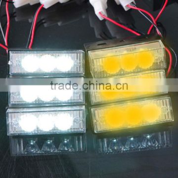 White/Yellow 18 LED Emergency Vehicle Strobe Lights for Deck Dash Grille