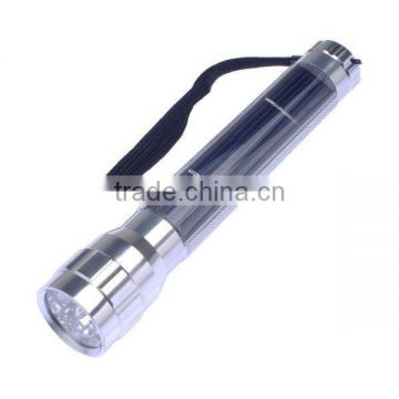 7 LED High Power Solar Power Flashlight Lamp Torch Silver