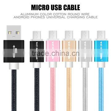 Voxlink 0.5m 1m 2m 3m silver color usb to micro usb cable universal charging cable for Samsung Android phones