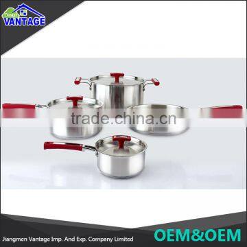 Good Quality Wholesale Mirror Polish 3pcs Cookware Stainless With Silicone Handle photo-5