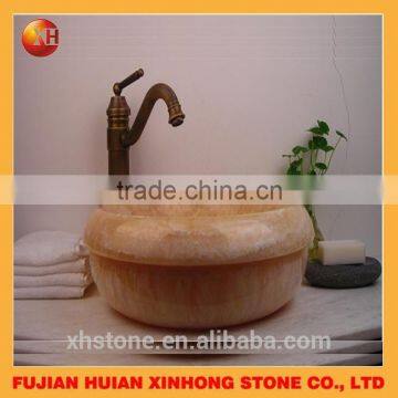 Yellow Round Circular Outdoor Wash Basin Sinks for Decor photo-6