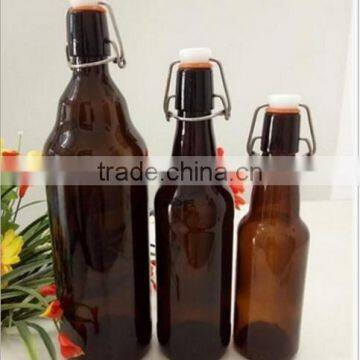 300ml 500ml 1000ml amber glass beer bottle with swing top/flip top