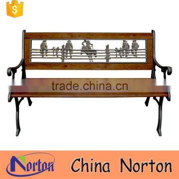 Garden furniture long metal wood cowboy bench sale NTIRH-017Y