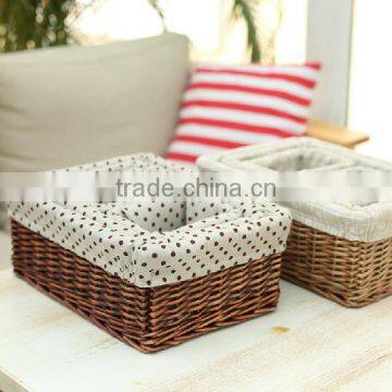 factory supply hand-made square wicker basket