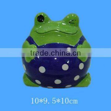 mini frog ceramic money piggy bank for kids