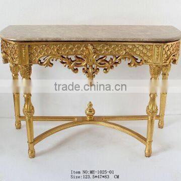 Mirror Bedside Console Table With Marble Top Luxury photo-2