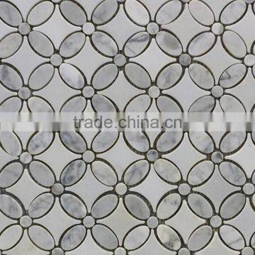 MM-CV283 bathroom carrara natural stone flower white marble stone mosaic