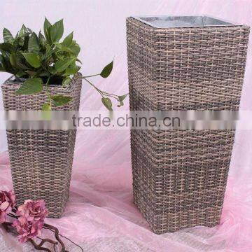 Square PE Rattan Garden Planter