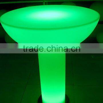 Led tempered glass cube table with infrared remote control