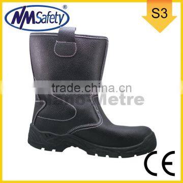 NMSAFETY black high cut industrial shoes leather safety boots