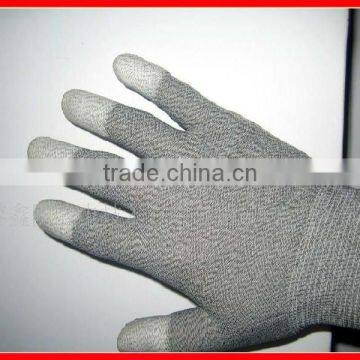 PU antistatic glove with knitted nylon liner