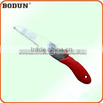 B9009 Portabled red rubber handle folding saw&pruning saw&hand saw